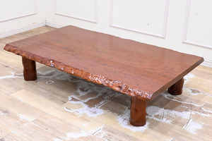 DG16 希少 緻密 重い ブビンガ 一枚板 座卓 リビングテーブル 座敷机 ローテーブル 天然木 無垢 高級材