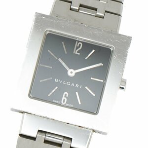 1円 稼働 BVLGARI クアドラード QZ 黒文字盤 SS ベルト スクエア ブランド 腕時計 クオーツ ウォッチ 中古 正規品 1131120231219