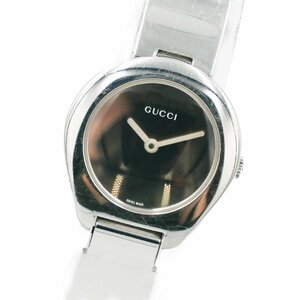 1円 稼働 GUCCI グッチ 6700L シルバー QZ クオーツ ミラー文字盤 SS 腕時計 レディース バングル ウォッチ ラウンド 正規品 1265920240213