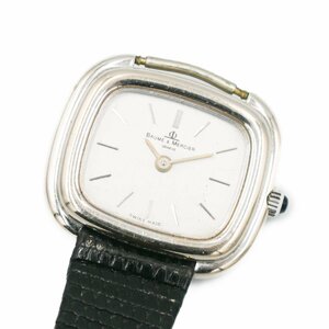 1円 BAUME & MERCIER ボーム & メルシエ GENEVE ジュネーブ 590021 QZ クオーツ 銀 シルバー文字盤 SS 腕時計 スクエア 123420240227