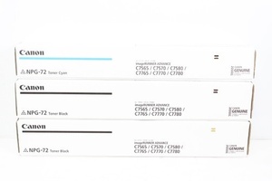 未使用 CANON 純正 トナー NPG-72 2色3本（シアン×1 / ブラック×2） キャノン ITGT3TL571PS-YR-L18-byebye