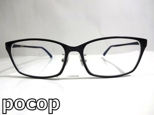 X4B058■本物■ ポコプ pocop スクエア ブラック&ネイビー ブルーライトカットレンズ PC メガネ 眼鏡 メガネフレーム