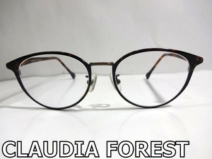 X4B060■本物■ クラウディアフォレスト CLAUDIA FOREST チタン ブラウンデミ ブルーライトカットレンズ PC メガネ 眼鏡 メガネフレーム