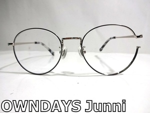 X4B069■ オンデーズ Junni OWNDAYS Junni ボストン シルバー色 小さめ キッズ 子供用 ブルーライトカット PC メガネ 眼鏡 メガネフレーム