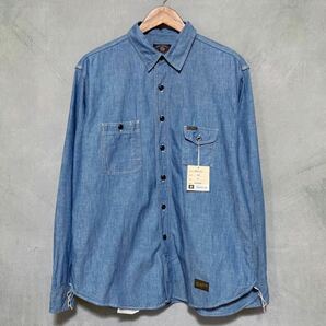 タグ付き TOYS McCOY トイズマッコイ CHAMBRAY WORK SHIRT ガチャポケット シャンブレー ワークシャツ size.17 (L) ブルー REAL McCOY'Sの画像1