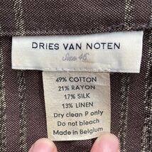 希少 DRIES VAN NOTEN ドリスヴァンノッテン 2002/ss ストライプ アンコン テーラードジャケット size.46(M) ライカ期 アーカイブ archive_画像6