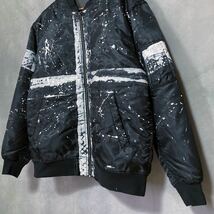 限定モデル NO ID ノーアイディー SPECIAL HAND PAINTED スプラッシュペイント MA-1 ブルゾン フライトジャケット size.ONE ブラック_画像3