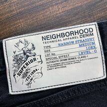 希少 名作 NEIGHBORHOOD ネイバーフッド 10EX Level-0 NARROW STRAIGHT ナローストレート ブラック デニムパンツ ジーンズ size.M 色落ち有_画像8