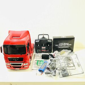 Ab1【140】1円～ 動作確認済 タミヤ RC ビッグトラックシリーズ 1/14 トレーラーヘッド MAN TGX 18.540 4×2 XLX ラジコン 完成品 プロポ