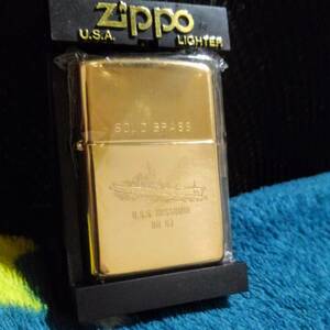 2001年製SOLID BRASS ZIPPO ソリッドブラス　戦艦ミズーリ　レアモデル　両面デザイン　未使用品