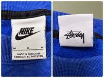 【40713.0214K】★中古 保管品★　STUSSY×NIKE/ナイキ×ステューシー スウェット トレーナー Mサイズ ブルー _画像7