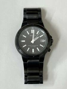 【41073.0217R】☆中古現状稼働品☆CITIZEN シチズン REGUNO レグノ　H415-R005073　腕時計　メンズ　ブラック文字盤　3針　電波ソーラー