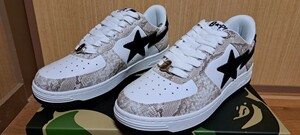 A BATHING APE BAPE STA Snakeskin Beigeア ベイシング エイプ ベイプスタ スネークスキン ベージュ