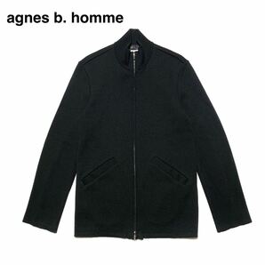 ☆良品 アニエスベーオム agnes b. homme ウール ドライバーズ ニット セーター 黒 フランス製 vintage ヴィンテージ 古着 ノームコア 90s