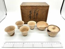 中古 保管品 【 茶道具 萩焼 器 銘 共箱 山 】 焼 茶器 宝瓶 急須 湯呑 煎茶 在銘 道具 窯 湯冷 茶 工芸 芸術 伝統 骨董 美術 古 陶芸_画像1