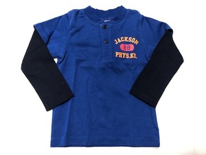 110cm 【 新品 ! 未使用 ! 】 キッズ 子供 特価！OIL CLOTHING SERVICE 重ね着風 ロンT 長袖 オイル 子供服 / 管理H-1