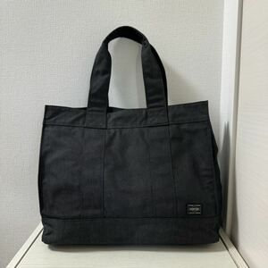 [ repeated price cut ][ as good as new ] regular price 23,100 jpy PORTER Porter smoky SMOKY tote bag (L)592-06576 black black handbag 