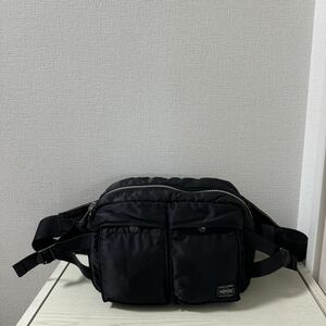 【値下げ】【美品】定価20,350 ポーター タンカー ボディバッグ PORTER TANKER 2way ウエスト バッグ 622-08302 ブラック 黒