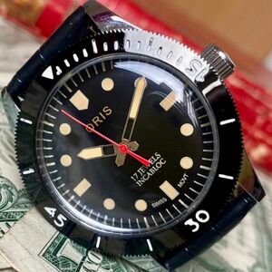 【BIGサイズ】★送料無料★ オリス ORIS メンズ腕時計 ブラック ベゼル 手巻き ヴィンテージ アンティーク