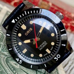 【BIGサイズ】★送料無料★ オリス ORIS メンズ腕時計 ブラック ベゼル 手巻き ヴィンテージ アンティーク