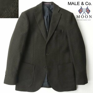 極美品 タカキュー MALE＆CO. メールアンドコー MOON社 ツイードウールテーラードジャケット ダークブラウン M ブレザー メンズ