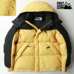 極美品 FIRST DOWN ファーストダウン F342503 BUGGY DOWN JKT MICROFT バギー マイクロフト ダウンジャケット イエロー M パーカ