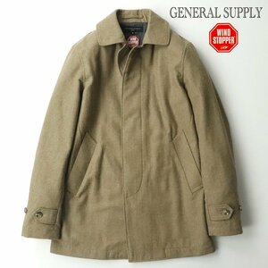  beautiful goods SHIPS Ships GENERAL SUPPLY Gore-Tex GORE-TEX WIND STOPPER wool Blend turn-down collar coat Brown tea S