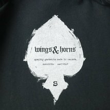 美品 カナダ製 wings+horns ウイングスアンドホーンズ ワッペン付き L-2B コーデュロイ ボンバージャケット 黒 ブラック S ブルゾン-_画像8