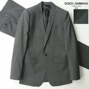 極美品 イタリア製 DOLCE＆GABBANA ドルチェ＆ガッバーナ MARTINI 3シーズン シングルスーツ グレー 44 JP:S【相場価格￥363,000-】