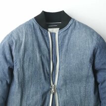 美品 RESOUND CLOTHING リサウンドクロージング ウォッシュドデニム MA-1 ダウンジャケット 1 JP:S ブルゾン メンズ【定価￥59,400-】_画像3