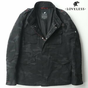 美品 三陽商会 LOVELESS ラブレス ストレッチコットン カモフラ ミリタリージャケット 2 JP:M エルボーパッチ 迷彩【相場価格￥42,900-】