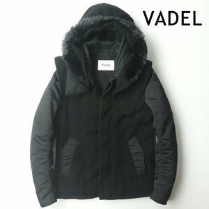 美品 VADEL バデル GF011 CO-tight c/w drill x heavy nylon combination short mods ショートモッズコート 44 JP:S【定価￥40,950-】