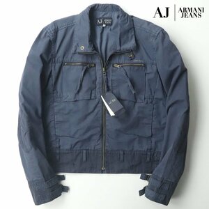 新品タグ付き ジョルジオ・アルマーニ ARMANI JEANS F6B71BW ユーズドコットン ワークジャケット 紺 ネイビー 50 JP:XL ブルゾン