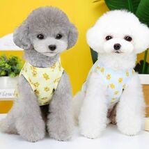 イエローXLサイズ◆【ラスト1枚】犬服 くまさん柄 タンクトップ 熊 カットソー シャツ 新品 トップス 新作 ドッグウェア 総柄 ペットグッズ_画像6