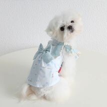 アクアSサイズ◆【残り数枚】再入荷なし 犬服 キャミソール 新作 マリン フリル 新品 着心地抜群 りぼん ノースリーブ 春夏 ペットグッズ_画像5