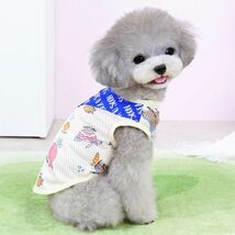 アクアXLサイズ◆【残り数枚】犬服 メッシュ タンクトップ マリン柄 カットソー シャツ 新品 トップス 新作 ドッグ 海 魚 ペット_画像8