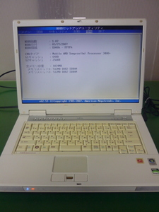 送料無料／BIOSまで／ジャンク　■ ノートPC／FUJITSU FMV-BIBLO NF53W／Sempron／DDR2 1GB（管6020510）