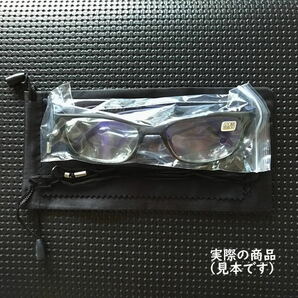 +3.0 老眼鏡 ブルーライトカット メガネ 眼鏡 シニアグラス リーディンググラス 軽量 ウェリントン UV400 ケース＆クロス付 黒色 送料無料の画像8