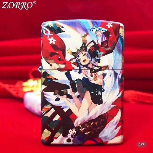 ZORRO 美少女 全面 デザインzippo型オイルライターフルカラー 女の子