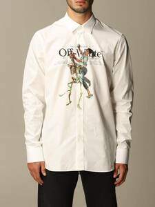 極美品定価10万off-white オフホワイト Pascal Skeleton Shirt 2020-21AW MADE in Italy(激モテシャツ)(妖艶な大人)激チャラ 