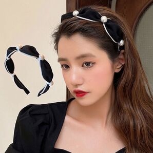 カチューシャ ブラック ヘアアクセサリー 韓国風