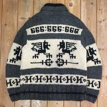 希少! HYSTERIC GLAMOUR ヒステリックグラマー × Canadian Sweater カナディアンセーター 別注 ネイティブ デビル カウチン ニット メンズ_画像3