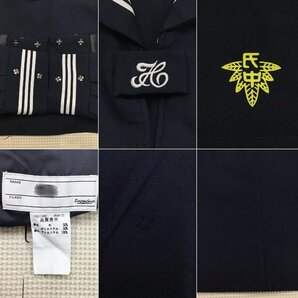 O490/T884(中古)栃木県 氏家中学校 女子制服3点 /指定品/165A/W63/丈56/冬セーラー/冬スカート/スカーフ/紺/冬用/高校/学生服/卒業生品の画像4