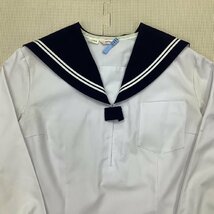 (Y)I111 (中古) 福島県 本宮市立 白沢中学校 セーラー服 上下セット /大きめ/175A/W69/セーラー/スカート/白2本/合服/制服/女子学生/学生服_画像3