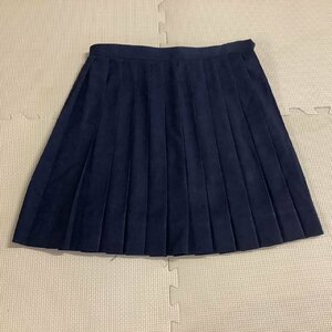 I431/Y(中古)東北方面 女子制服1点 /校名不明/W66/丈43/冬スカート/紺/冬/ミニスカート/車ひだ24本/中学校/高校/女子学生/制服/学生服