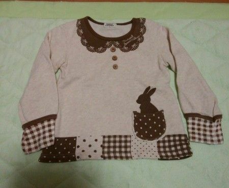 KidsトレーナーSize120★うさぎ①