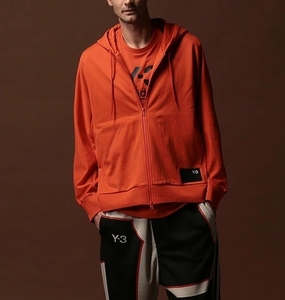 L size *adidas x Yohji Yamamoto Y-3wa chair Lee sweat Zip Parker Orange orange STACKED BADGE ORANGE