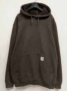 Lサイズ◆Carhartt カーハート ORIGINAL FIT プルオーバーパーカー ブラウン フーディ スウェット