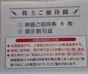 東京テアトル　株主優待券　8枚　男性名義　有効期間2024年2月1日～2024年7月31日