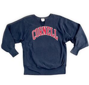 90’s 米国製 チャンピオン スウェット リバースウィーブ Champion REVERSE WEAVE コーネル大学 CORNELL ネイビー XL [kn-0263]